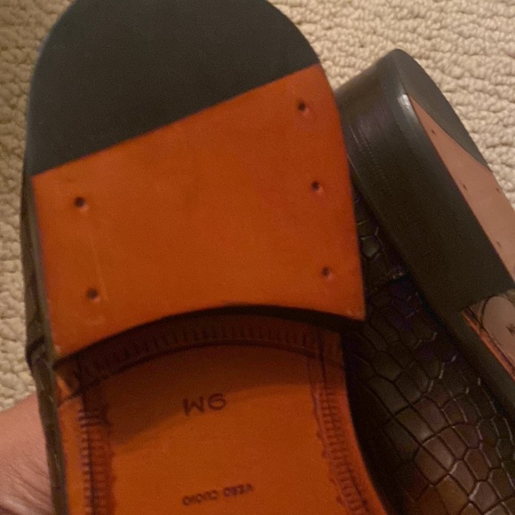 Croc-Embossed Leather Monk Strap Loafers size 9 - Picture 9 of 14